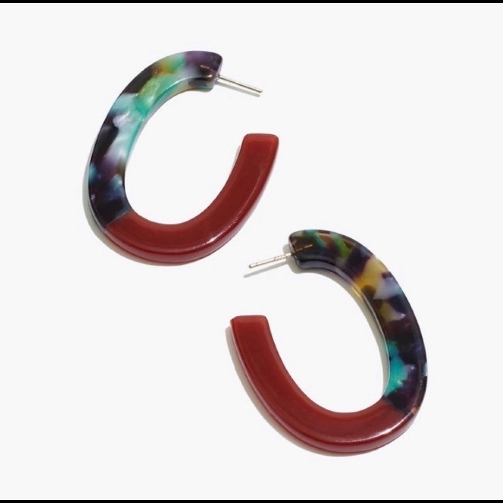 SOLD OUT NEW Madewell Oval Acrylic Hoop Earrings